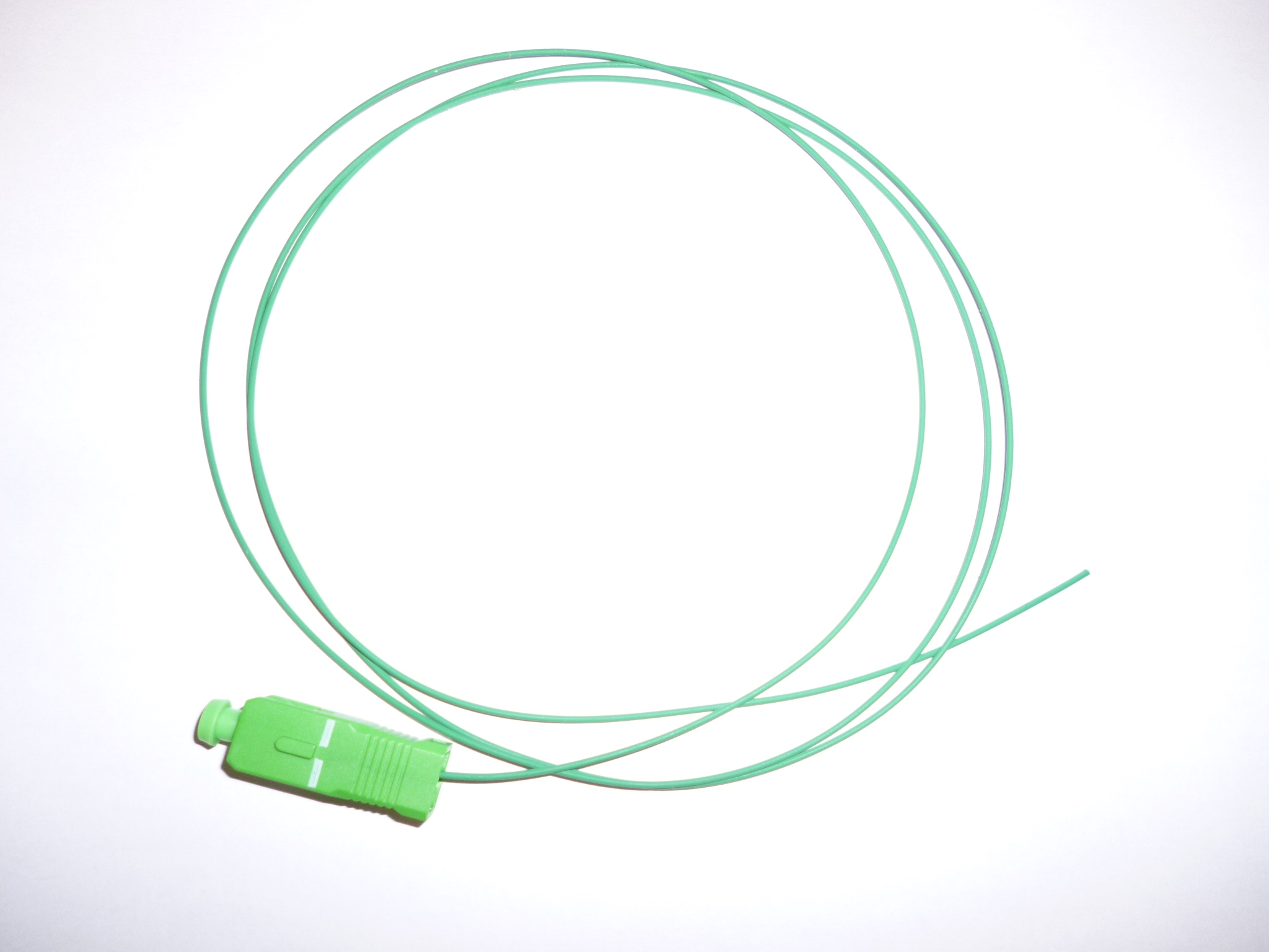 Green optical fiber patchcord with green duplex SC/APC connectors